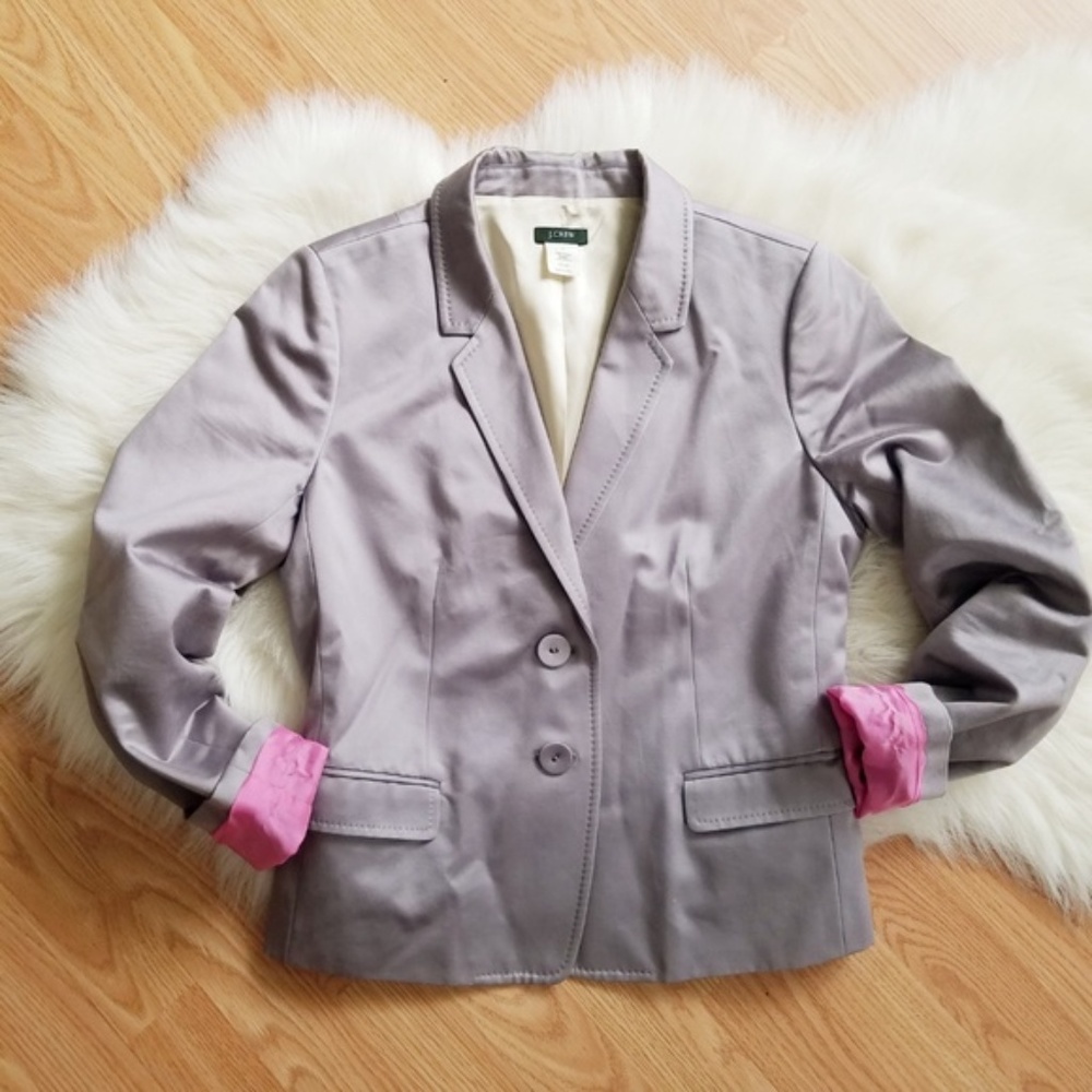 J. CREW Grey Blazer w/ a Pop of Pink